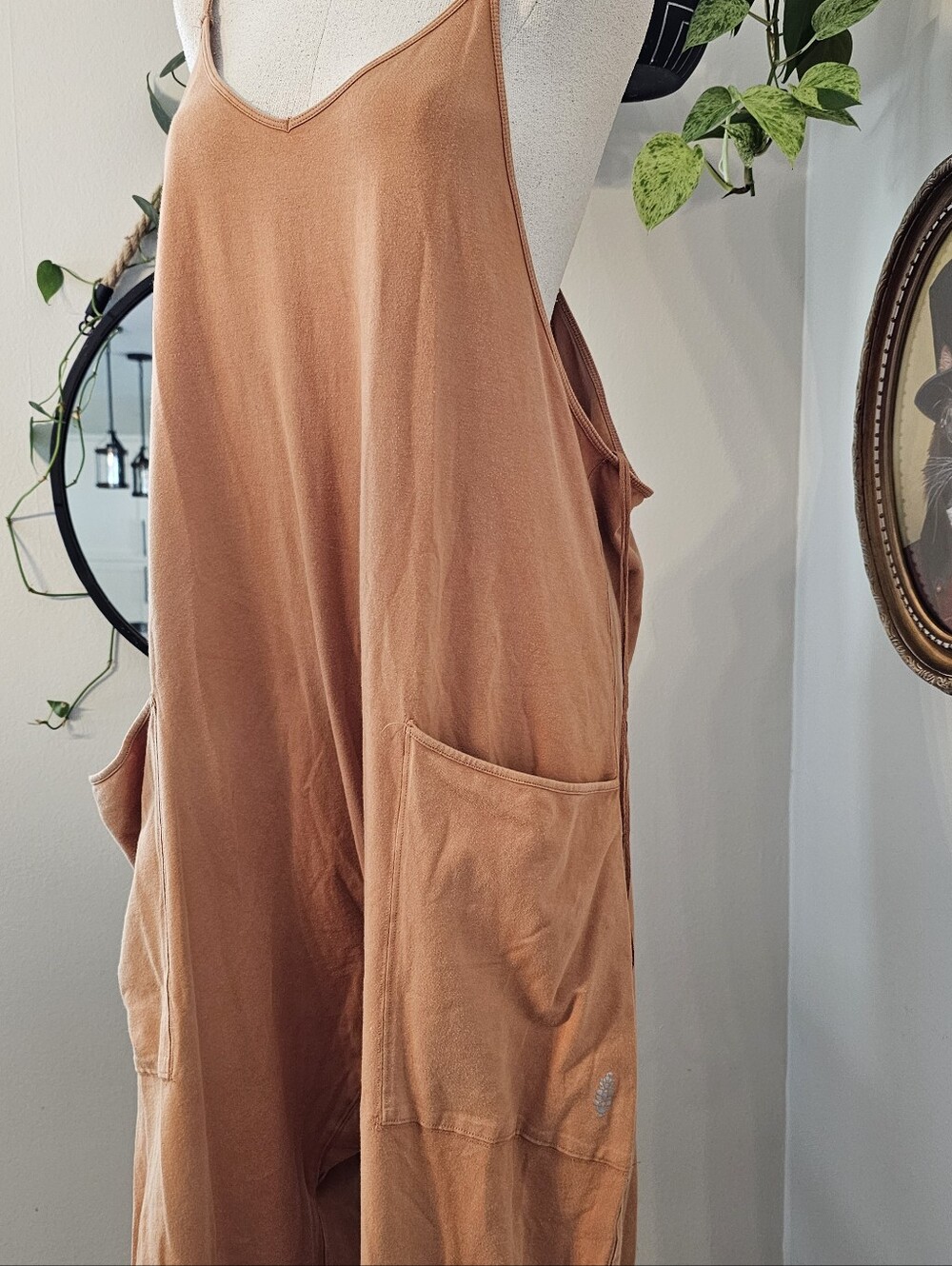 Hot Shot Romper Free People Toasted Coconut LARGE - Picture 3 of 6